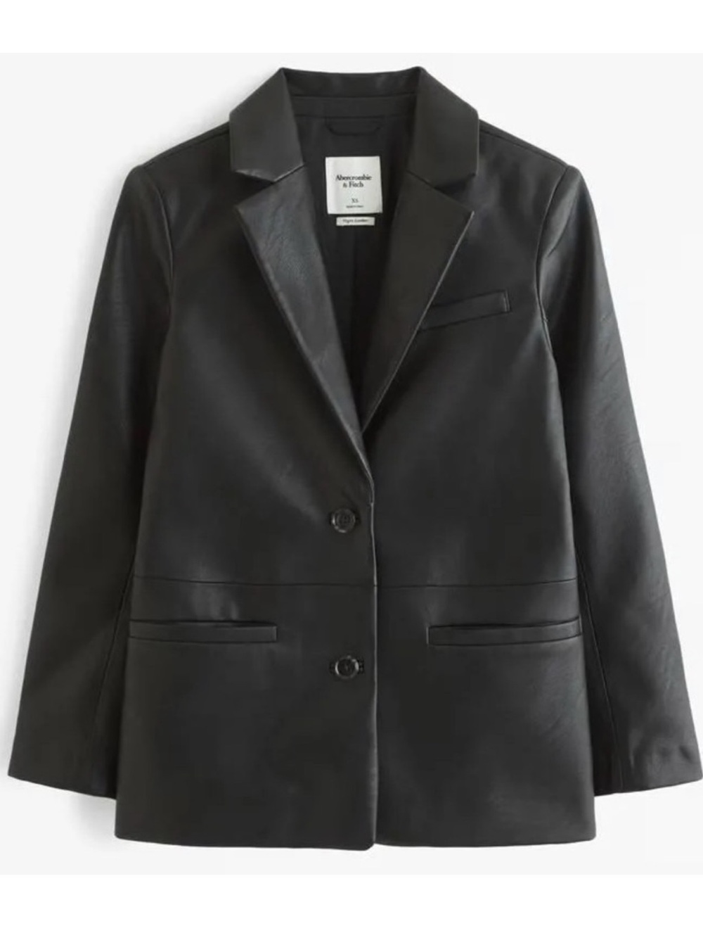 Abercrombie & Fitch Black Vegan Leather Blazer Jacket